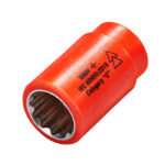 Insulated 1/2" Drive Sockets, exceeding international standards. Lifetime guarantee on tool and insulation. Made using a unique injection moulded process.