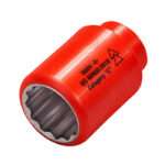 Insulated 1/2" Drive Sockets, exceeding international standards. Lifetime guarantee on tool and insulation. Made using a unique injection moulded process.