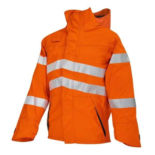 Progarm 9422 Orange Lightweight Waterproof Jacket - Antistatic / ARC Flash / Heat & Flame / Hi-Visibility which offers ultimate protection in wet weather...