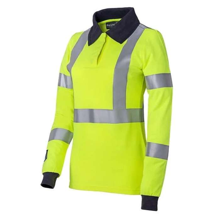 Progarm 5287 Ladies Arc Hi Vis Polo Shirt is a Premium long sleeved High Visibility Ladies Polo shirt constructed using VXS+ Pique fabric with soft touch finish.