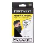 Portwest Anti-Microbial Multiway Scarf CS25 kills 99.9% of bacteria & controls numerous odour-causing microorganisms that can accumulate in the fibres