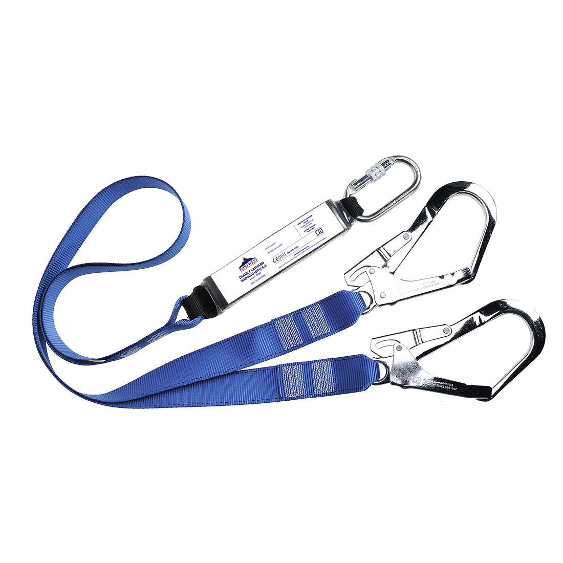 Fully certified, the Portwest FP51 Double Webbing 1.8m Lanyard offers superb protection when working from height. The double webbing is perfect for freedom of movement, while alloy steel ensures your safety.