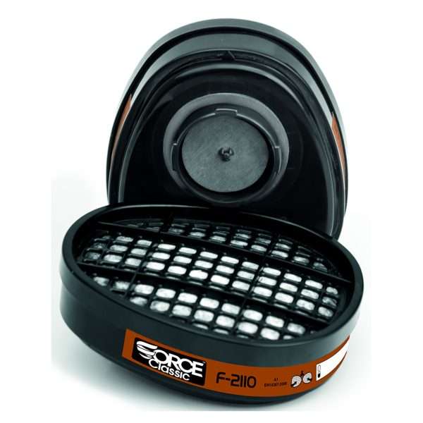 JSP Force® 8 A1 (F-2110) Face Mask Filters are cost effective filters for protection against particulates with low profiles for minimum visual impairment