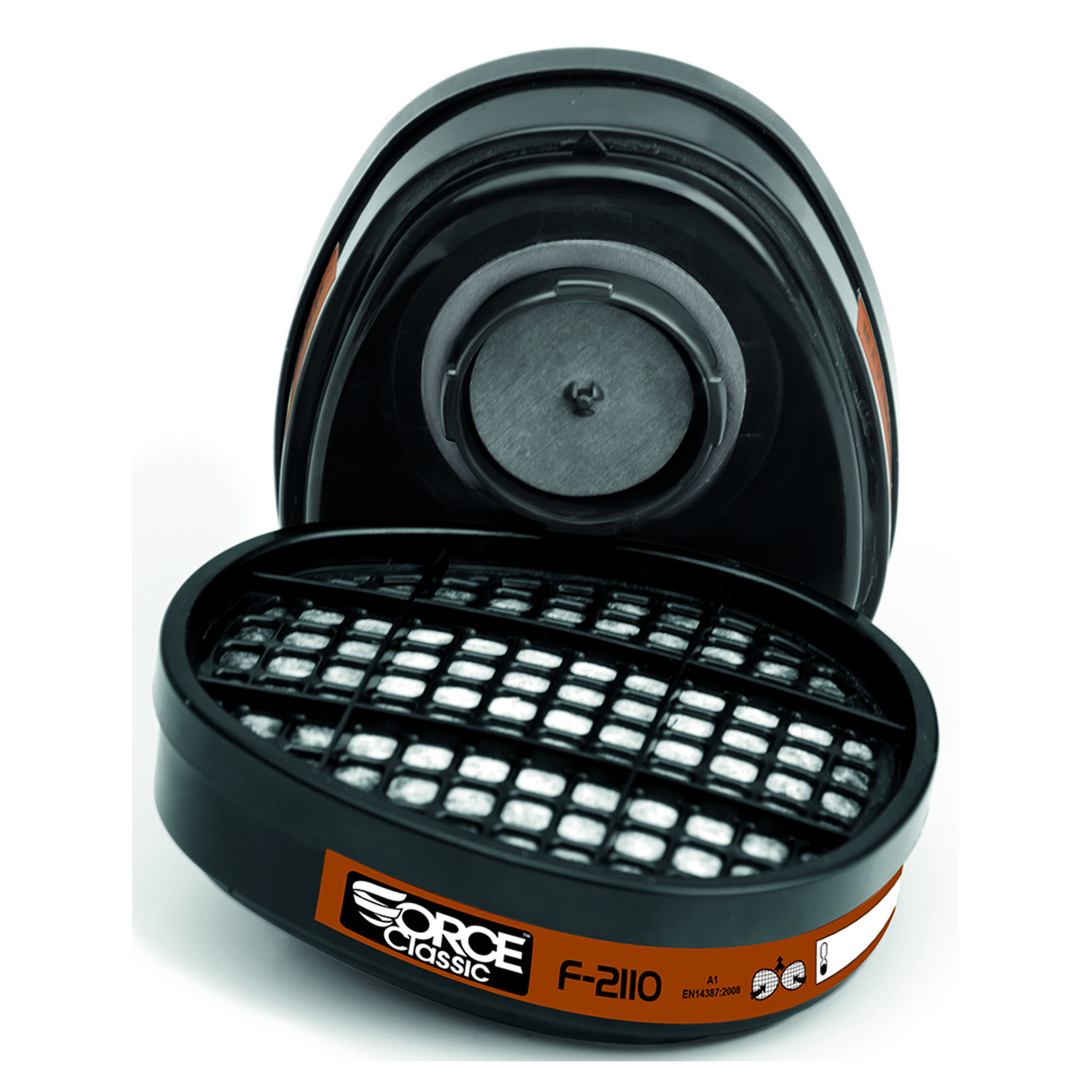 JSP Force® 8 A1 (F-2110) Face Mask Filters are cost effective filters for protection against particulates with low profiles for minimum visual impairment