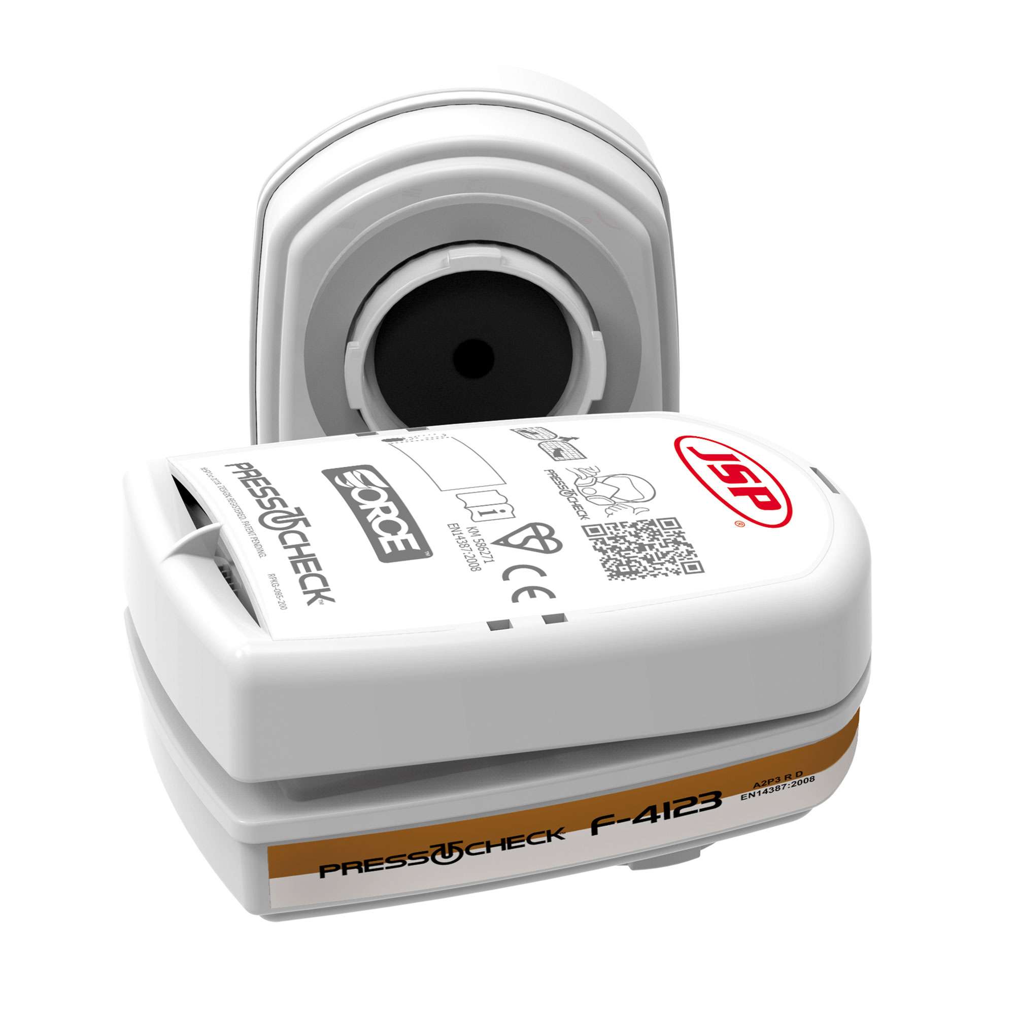 JSP PressToCheck™ A2P3 (F-4123) Face Mask Filters can instantly check you have the correct seal every time. Award Winner of BSIF Product Innovation Award