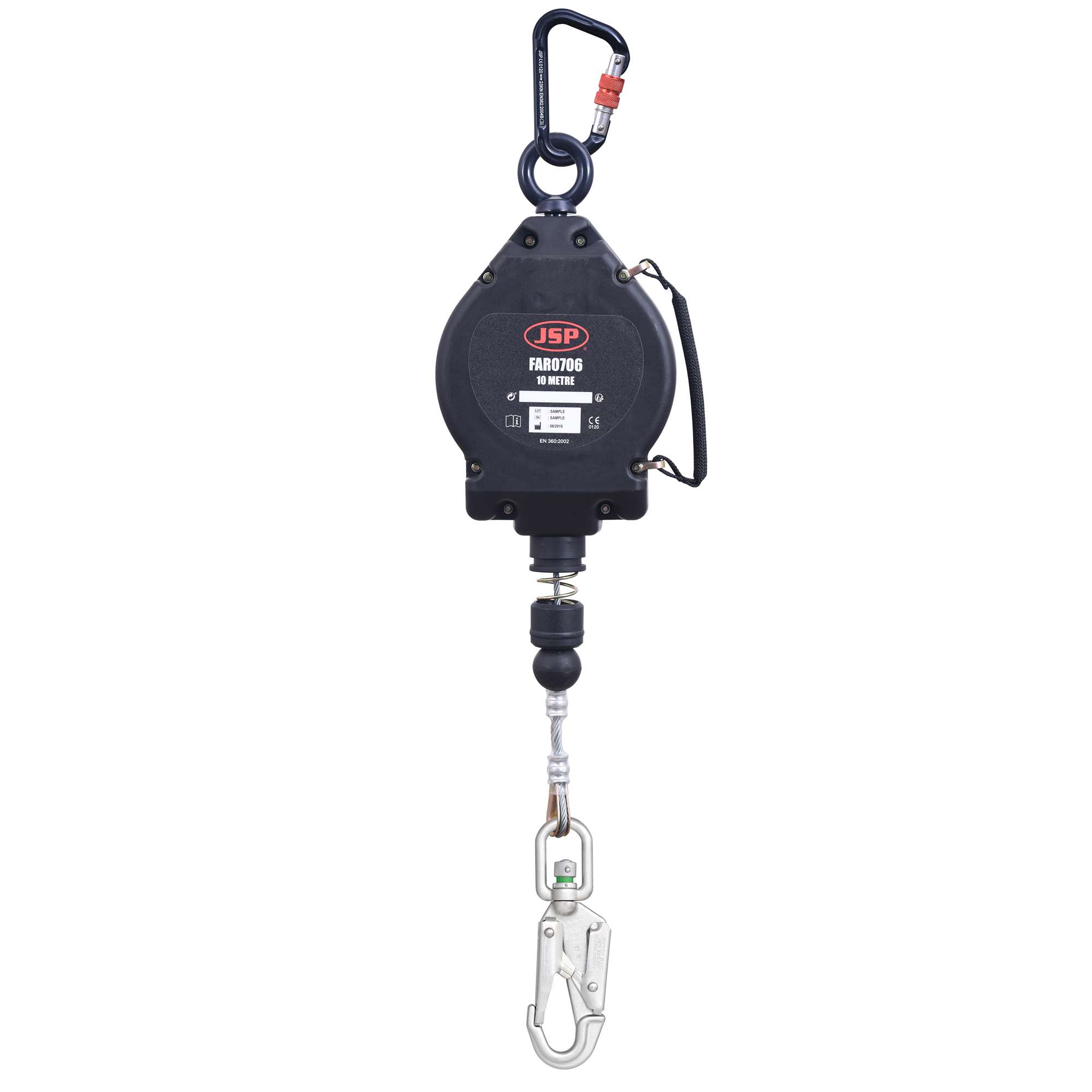 JSP 10m Wire Self Retractable Lifeline Fall Arrest are encased in nearly indestructible plastic and have been tested rigorously in all types of situations.