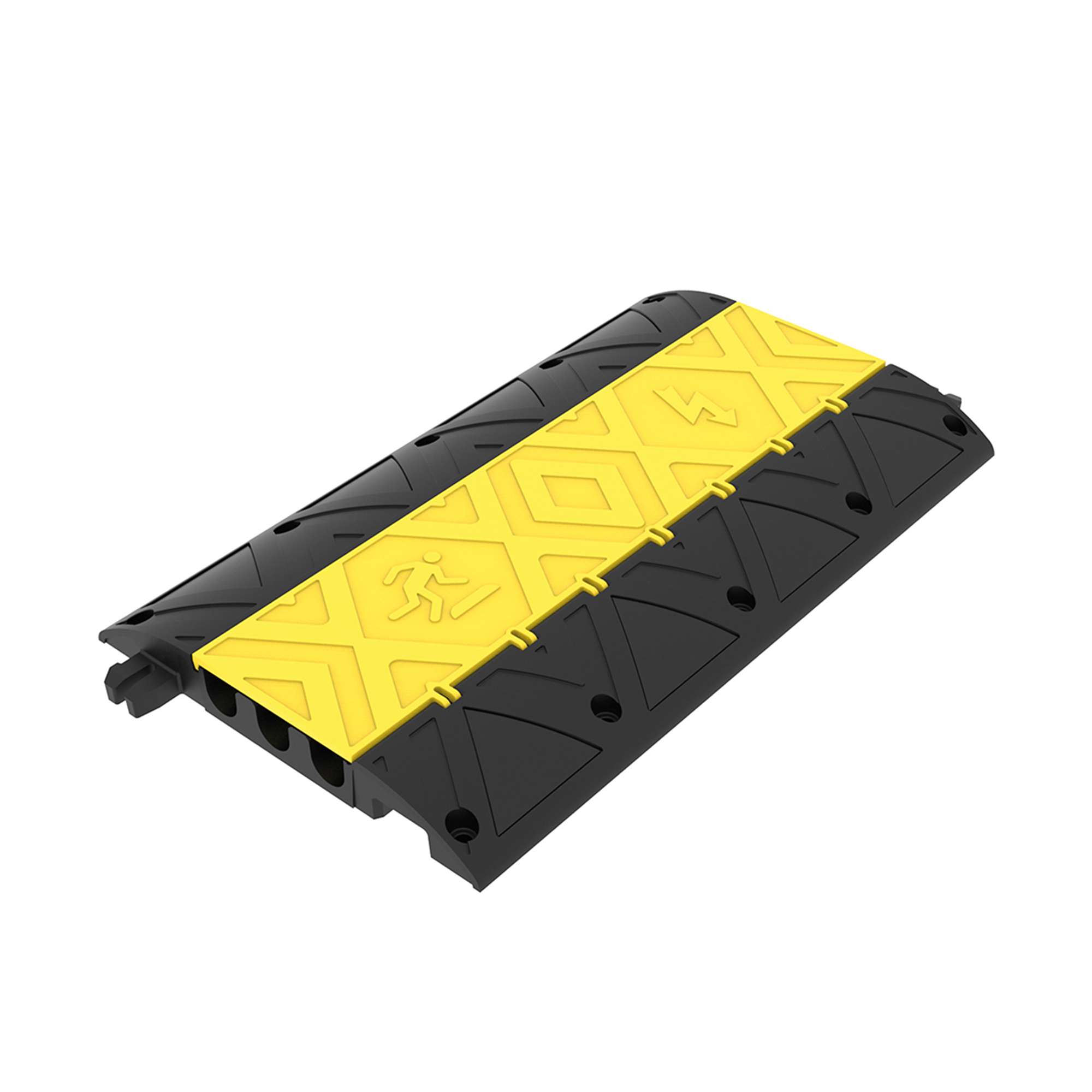 JSP Cable/Hose Protector Ramp can be used for pedestrian traffic as well as a ramp to reduce vehicle speed down to 5mph. High visibilty & durable