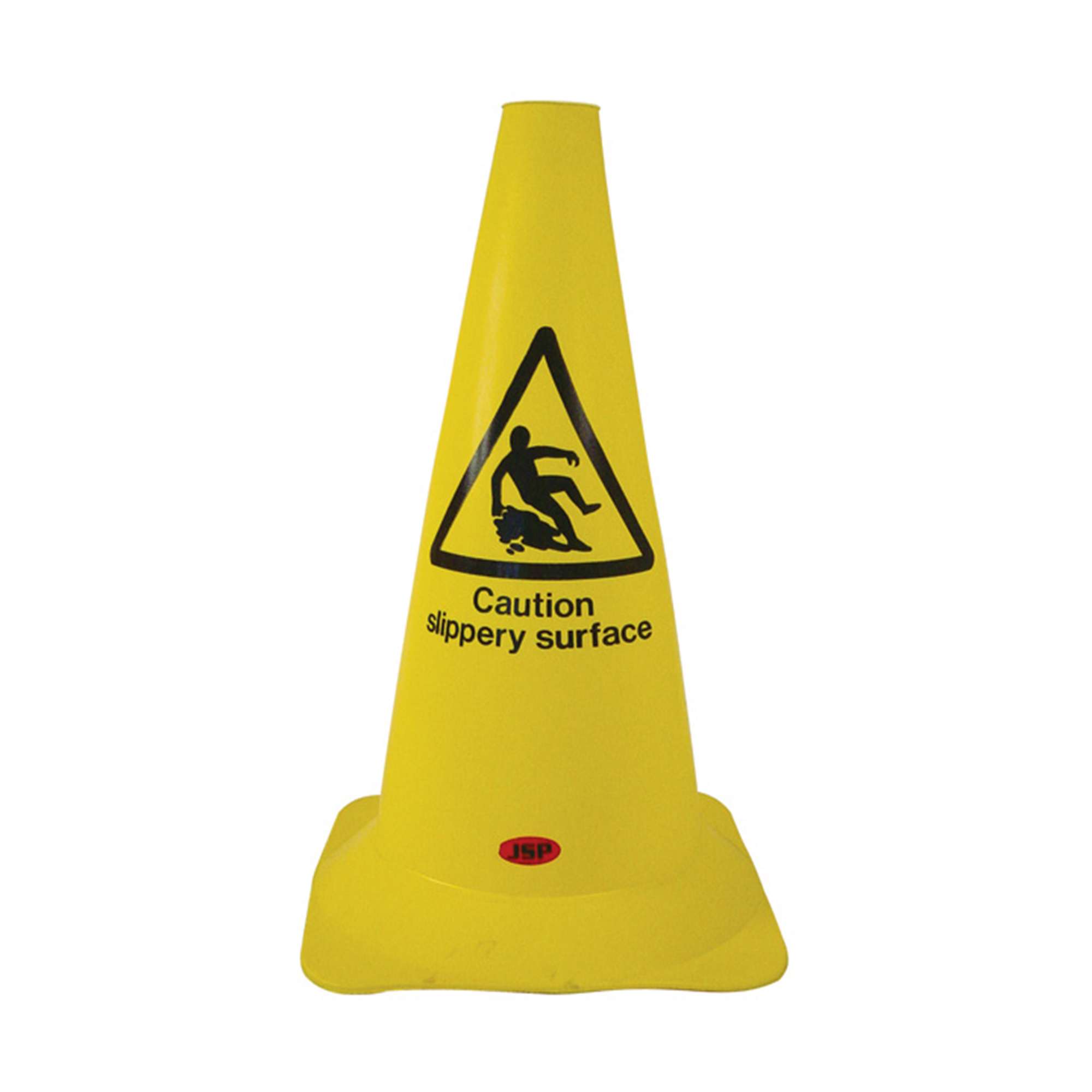 Yellow 50cm Slippery Surface Cone jar044-000-218-main Yellow 50cm Slippery Surface Cone to mark hazardous areas when cleaning or wet surfaces have been identified. Highly popular within office spaces