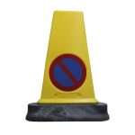 Yellow 2 Part No Waiting Cone JSP Mk™5 is made with UV stabilised HDPE blow moulded top & 100% recycled PVC base with reflective 'No Waiting' roundel