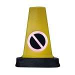 Yellow 2 Part No Waiting Cone JSP Mk™5 is made with UV stabilised HDPE blow moulded top & 100% recycled PVC base with reflective 'No Waiting' roundel