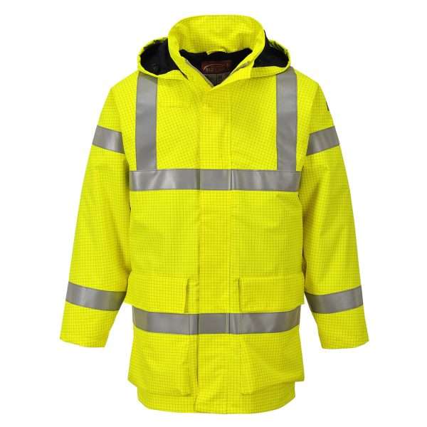 Bizflame Rain Hi-Vis Multi Lite Waterproof Jacket is Lightweight and comfortable and offers, flame resistant, fire retardant and Anti-static protection