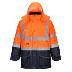 Hi-Vis Breathable 7-in-1 Contrast Traffic Waterproof Jacket is highly innovative & functional that offers seven combinations & is extremely water resistant.