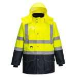 Hi-Vis Breathable 7-in-1 Contrast Traffic Waterproof Jacket is highly innovative & functional that offers seven combinations & is extremely water resistant.