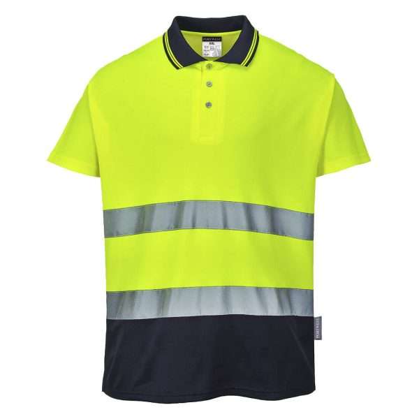 Hi-Vis Cotton Comfort Contrast Short Sleeve Polo Shirt is a classic two tone Cotton polo providing the same level of breathability, visibility & comfort