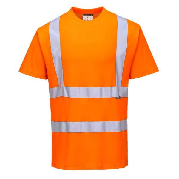Hi-Vis Cotton Comfort Short Sleeve T-Shirt is lightweight, breathable & has taped neck seam for extra comfort & uses reflective tape for enhanced visibility