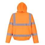 Hi-Vis Orange Breathable Rain Bomber Waterproof Jacket is a lightweight bomber jacket offering a mixture of breathability, waterproof & windproof protection