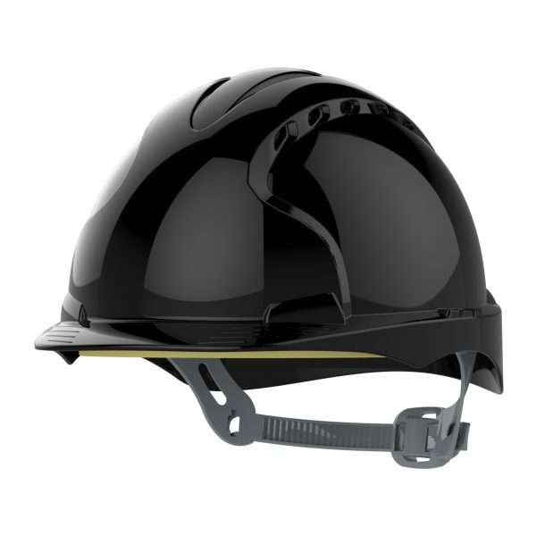 JSP EVO®3 Mid Peak Vented Safety Helmet combines a super strong shell for superior protection, with comfort benefits of the Evolution 3D-Adjustment harness