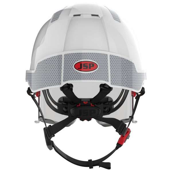 JSP EVO VISTAlens Dualswitch CR2 Vented Safety Helmet, retractable eyewear, certified to EN397 & EN12492. High optical quality. B-rated impact protection