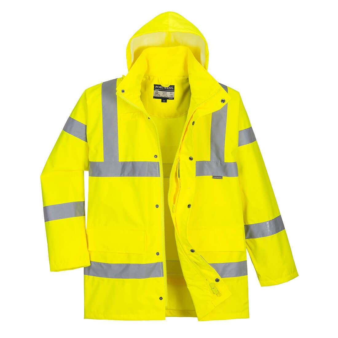 Portwest Hi-Vis Breathable Rain Traffic Waterproof Jacket is a premium lightweight jacket certified to the highest waterproof and breathable levels