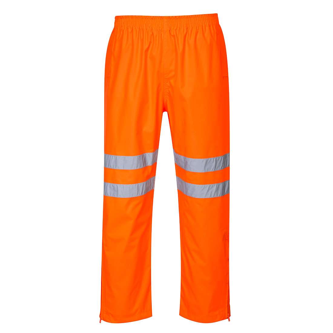 Portwest Hi-Vis Breathable Rain Waterproof Trousers offers complete waterproof protection, with side slits and plackets to be worn on top of other trousers.