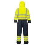 Portwest Hi-Vis Contrast Winter Waterproof Coverall made with extremely water resistant hi-vis fabric & offers protection against cold certified upto -40°C.