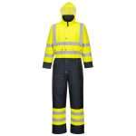 Portwest Hi-Vis Contrast Winter Waterproof Coverall made with extremely water resistant hi-vis fabric & offers protection against cold certified upto -40°C.