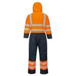 Portwest Hi-Vis Contrast Winter Waterproof Coverall made with extremely water resistant hi-vis fabric & offers protection against cold certified upto -40°C.