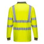 Portwest Hi-Vis Cotton Comfort Long Sleeve Polo Shirt uses cotton comfort fabric for ultimate durability and breathability and provides excellent visibility