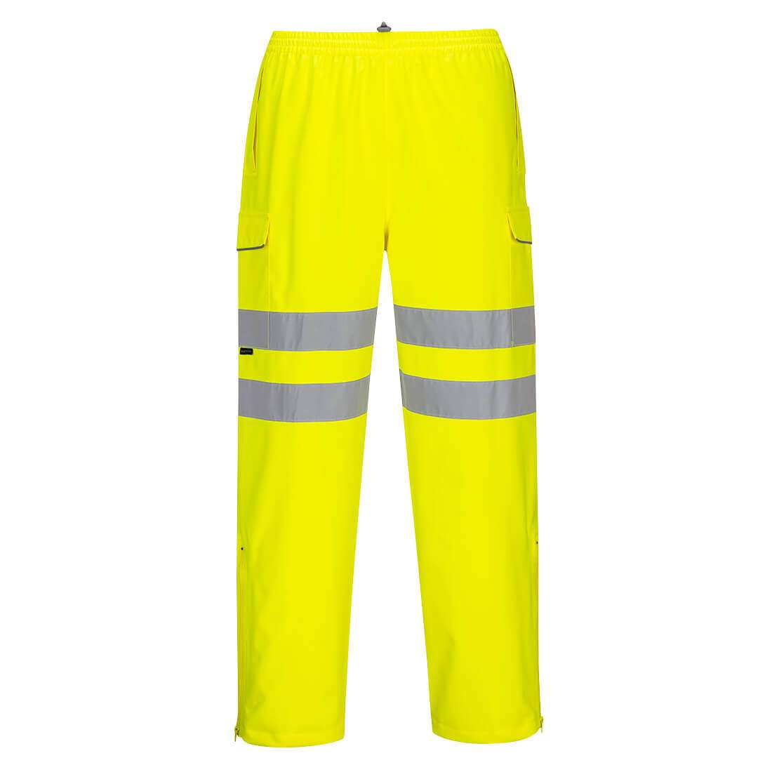 Portwest Hi-Vis Extreme Rain Waterproof Trousers are waterproof, windproof and breathable. Premium stain resistant finish repels oil, water and grime