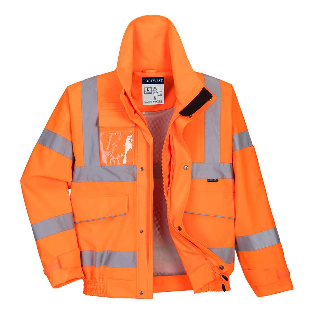 Portwest Hi-Vis Extreme Waterproof Bomber Jacket is a shorter length jacket which fits comfortably, whilst retaining heat and keeping wind and rain out