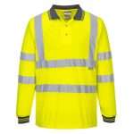 Portwest Hi-Vis Cotton Comfort Long Sleeve Polo Shirt uses cotton comfort fabric for ultimate durability and breathability and provides excellent visibility