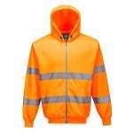 Portwest Hi-Vis Zipped Hoodie Knitted fabric with brushed backing, Reflective tape for increased visibility, Side pockets, Fully elasticated waistband.....