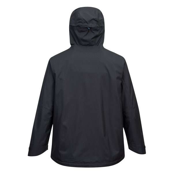 Portwest KX3 Black Rain Jacket is extremely water resistant eco-conscious fabric finish, water beads away from fabric surface & engineered with active fit