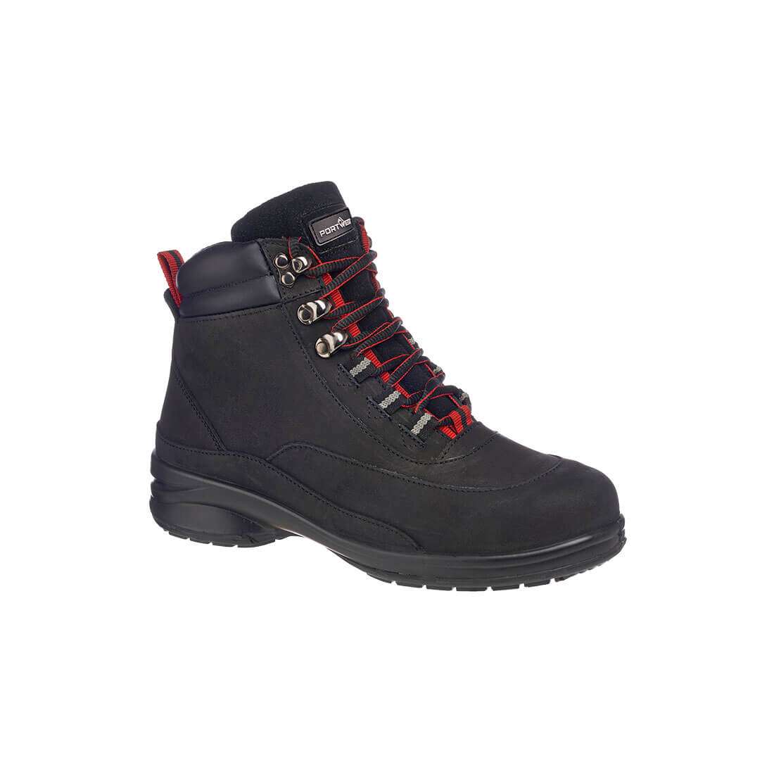 Steelite Women's Hiker Safety Boot is constructed using full-grain nubuck leather. The water resistant upper prevents water penetration with steel toecap