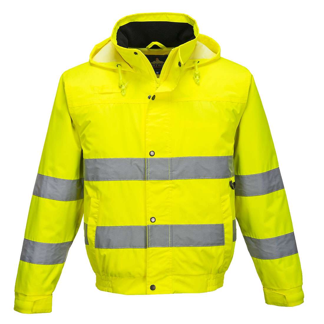 Yellow Hi-Vis Rain Lite Bomber Waterproof Jacket is lightweight, Extremely water resistant and extensive high visibility giving the wear greater protection.