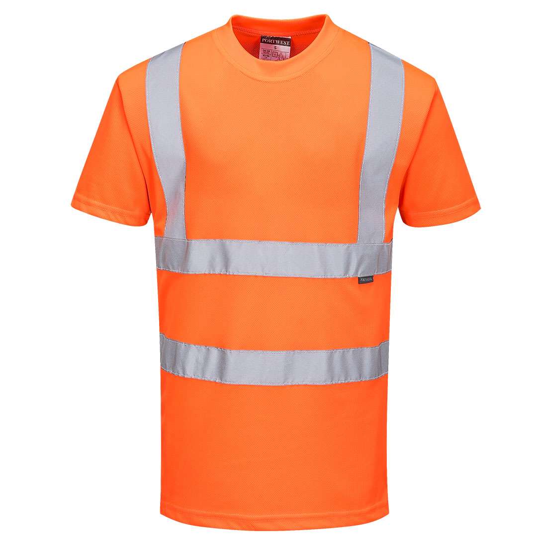 Portwest Orange Hi-Vis Short Sleeve T-Shirt is a Rail specification T-Shirt that combines high visibility protection and unbeatable comfort for the wearer..