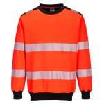 Portwest PW3 Hi-Vis Sweatshirt is characterised by its distinctive design, combining Portwest HiVisTex Pro reflective tape with contemporary contrast panels