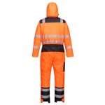 Portwest PW3 Hi-Vis Winter Coverall is Extremely water resistant, offers Protection against cold certified up to -40°C offering maximum thermal protection..