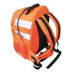The Portwest Hi-Vis Rucksack features include a secure, weatherproof MP3/CD and mobile phone outlet as well as padded straps and back panel for wearer comfort.