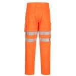 EC40ORR R Portwest EC40 Eco Hi Vis Work Trousers A classic style with a full update and made in a sustainable polyester/cotton fabric. An improved fit with elasticated waist, cargo pockets and rule pocket