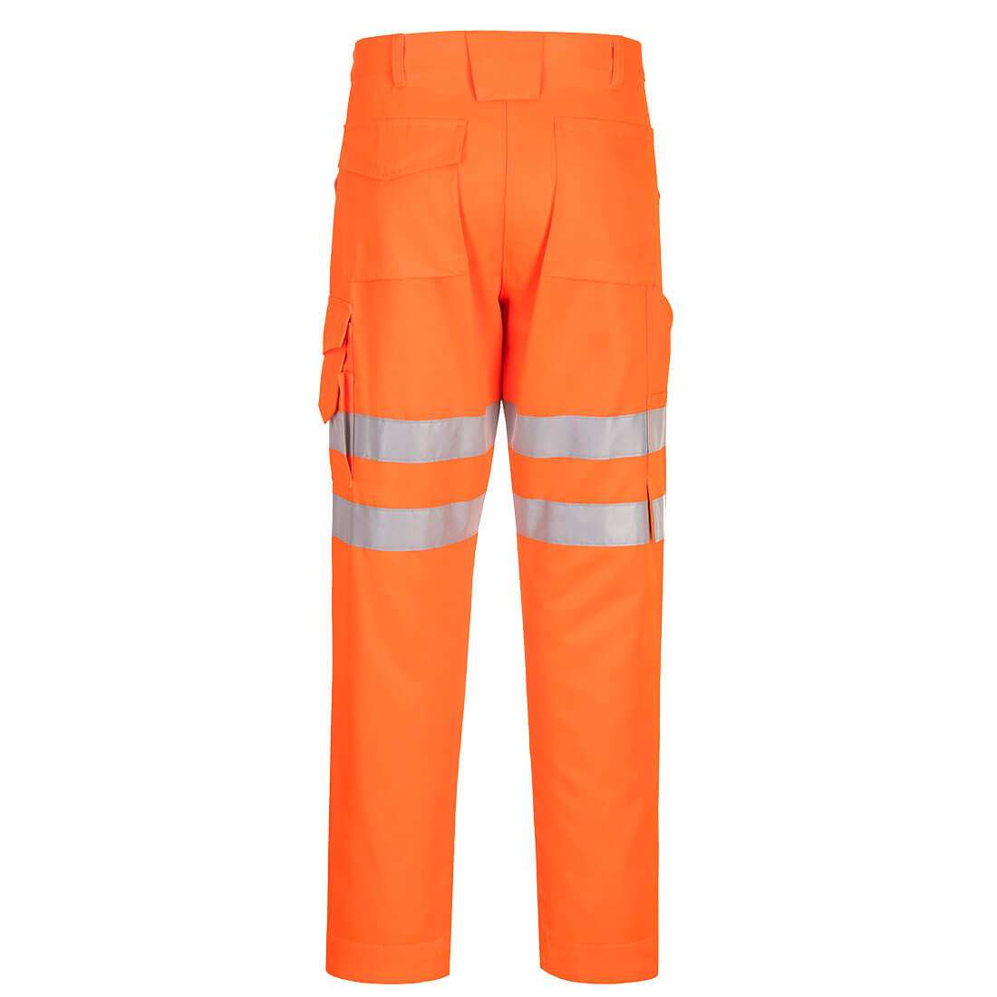 EC40ORR R Portwest EC40 Eco Hi Vis Work Trousers A classic style with a full update and made in a sustainable polyester/cotton fabric. An improved fit with elasticated waist, cargo pockets and rule pocket