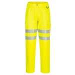 EC40YER Portwest EC40 Eco Hi Vis Work Trousers A classic style with a full update and made in a sustainable polyester/cotton fabric. An improved fit with elasticated waist, cargo pockets and rule pocket