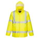 Portwest H440 Hi Vis Rain Jacket. Designed to keep the wearer visible, safe and dry in foul weather conditions, the H440 is extremely practical and waterproof