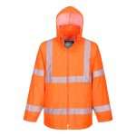 Portwest H440 Hi Vis Rain Jacket Orange. Designed to keep the wearer visible, safe and dry in foul weather conditions, the H440 is extremely practical and waterproof
