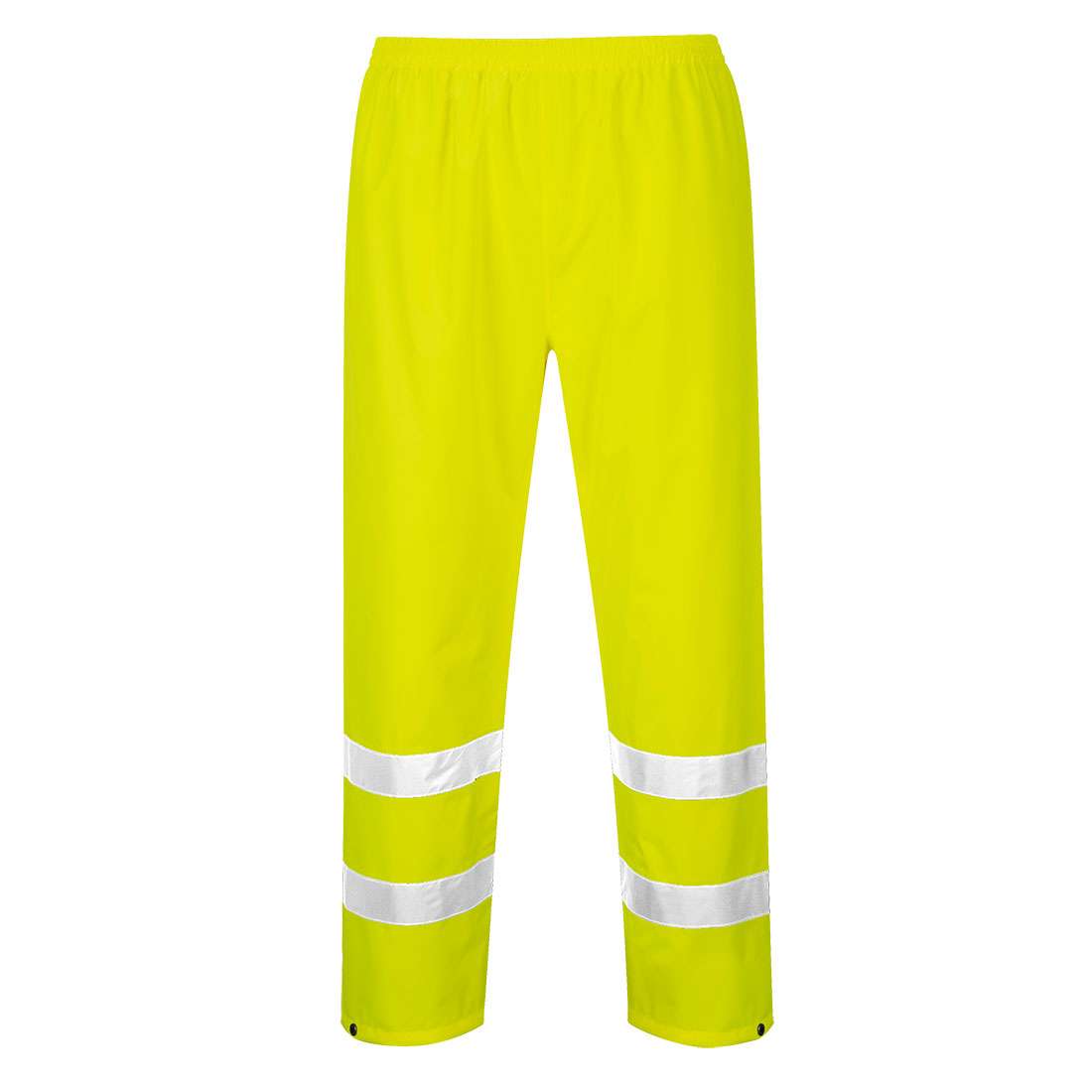 Portwest H441 Hi Vis Rain Trousers R. Like the Hi-Vis Rain Jacket, our Hi-Vis Rain Trousers are lightweight and extremely practical. They can be layered over the wearers own trousers for complete waterproof protection.