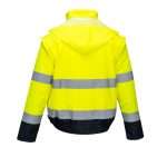 Portwest Hi Vis 2 in 1 Contrast Essential Lite Bomber Jacket. An adaptable, functional style offering excellent value for money. Available in yellow or Orange which complies with railway RIS 3279-TOM standards