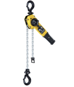 The versatile tool for lifting, pulling and securing of loads is characterised by it's compact design, robust stamped steel construction and the smoothly running free chaining device