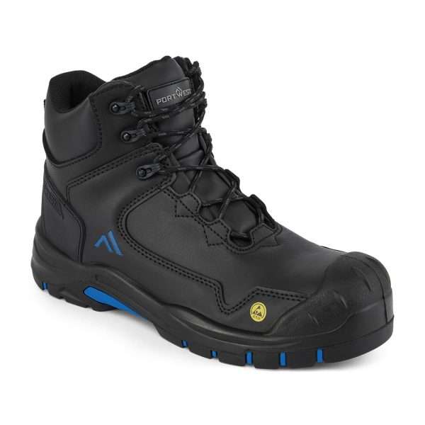 Portwest FC18 Composite Action Leather Mid Safety Boot features a heat resistant outsole & excellent slip resistance. The tread pattern aids agility on uneven terrain & offers resistant to oil