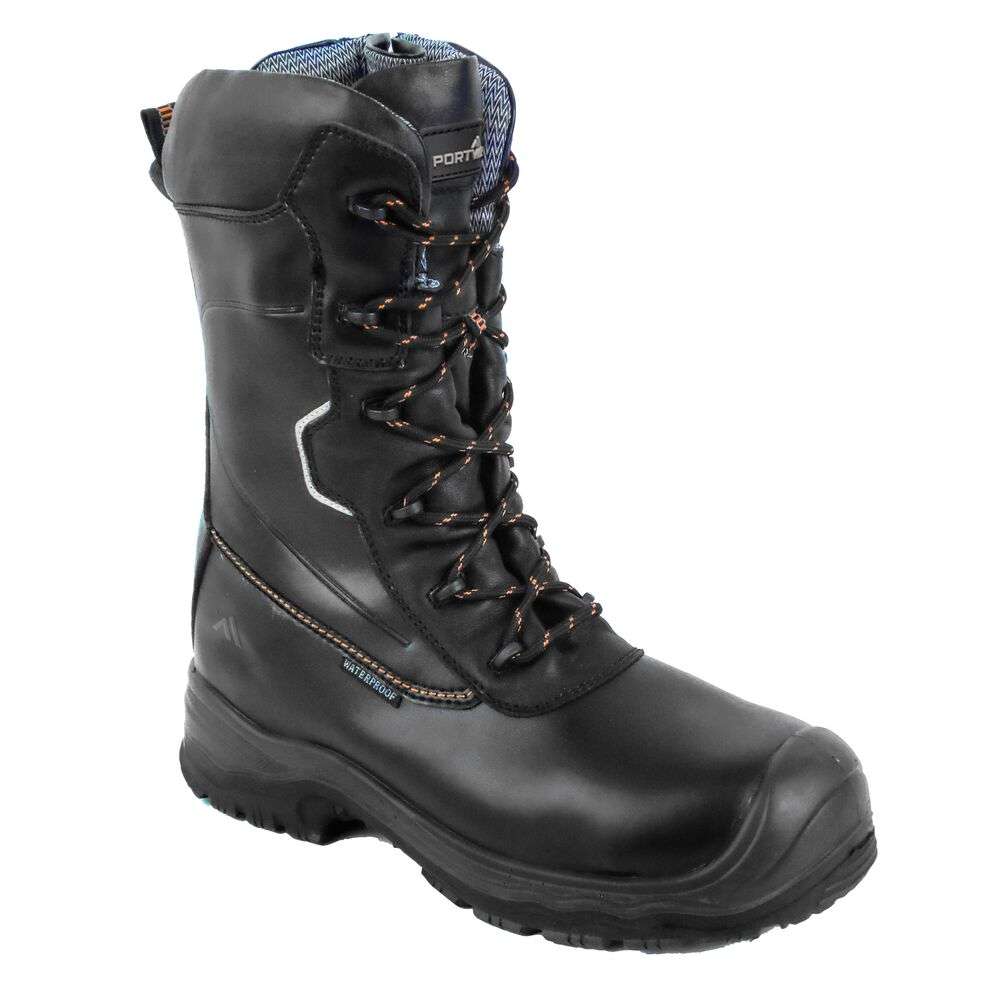 Portwest FD01 Composite Leather Traction Safety Boot. is a revelation in footwear construction. Lightweight construction with fastening zip, S7L water resistant leather and a waterproof and breathable membrane to keep feet dry in the harshest of conditions. Specially designed PU/Rubber outsole offers superior slip resistance and stability in the most demanding of conditions.