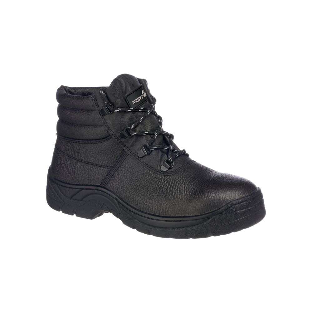 Portwest FD03 Steelite Protector Plus Safety Boot. Reliable and safe, the FD03 Steelite Protector Plus Boot includes 300 degrees heat resistant robust outsole ideal for challenging terrains. Padded paneling aids comfort and ensures a secure fit at the ankle.